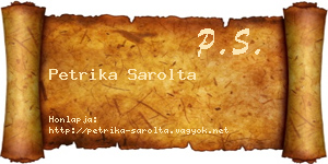 Petrika Sarolta névjegykártya