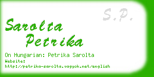 sarolta petrika business card